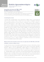 Thumbnail de Boletim Agrometeorológico: anomalias de chuva de 1988 a 2022 em Mato Grosso (1ª e 2ª safras).