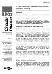 Thumbnail de O papel das infecções intramamárias na qualidade do leite em Rondônia.
