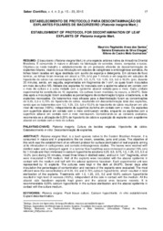 Thumbnail de Establishment of protocol for decontamination of leaf explants of Platonia insignis Mart.