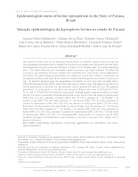 Thumbnail de Epidemiological status of bovine leptospirosis in the State of Paraná, Brazil.