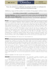 Thumbnail de Faixa de suficiência e definição da posição da folha na avaliação do estado nutricional de pimenta-longa.