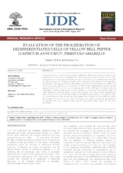 Thumbnail de Evoluation of the proleferation of dedifferentiated cells of yellow bell pepper (Caapsicum annuum cv. Pimentao amarelo).