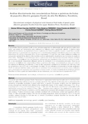 Thumbnail de Análise discriminante das características físicas e químicas de frutos de pupunha (Bactris gasipaes Kunth) do alto Rio Madeira, Rondônia, Brasil.