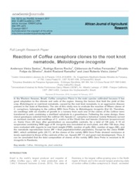 Thumbnail de Reaction of Coffea canephora clones to the root knot nematode, Meloidogyne incognita.
