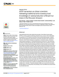 Thumbnail de NTFP harvesters as citizen scientists: Validating traditional and crowdsourced knowledge on seed production of Brazil nut trees in the Peruvian Amazon.