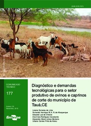 Thumbnail de Diagnóstico e demandas tecnológicas para o setor produtivo de ovinos e caprinos de corte do município de Tauá, CE.