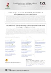 Thumbnail de Extratos de Piper no controle alternativo de fitonematoides do gênero Meloidogyne em Coffea canephora.