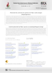 Thumbnail de Potencial de controle de espécies de Piper sobre fungos fitopatogênicos.