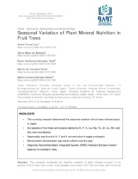 Thumbnail de Seasonal variation of plant mineral nutrition in fruit trees.