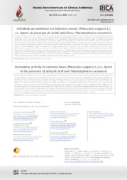 Thumbnail de Atividade peroxidásica em feijoeiro comum (Phaseolus vulgaris L.) cv. Aporé na presença de ácido salicílico e Thanatephorus cucumeris.