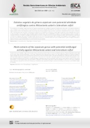 Thumbnail de Extratos vegetais do gênero capsicum com potencial atividade antifúngica contra Rhizoctonia solani e Sclerotium rolfsii.