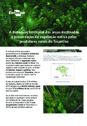 Thumbnail de A dimensão territorial das áreas destinadas à preservação da vegetação nativa pelos produtores rurais do Tocantins.