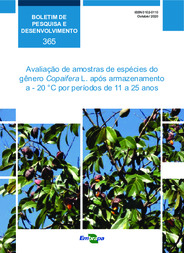 Thumbnail de Avaliação de amostras de espécies do gênero Copaifera L. após armazenamento a - 20 °C por períodos de 11 a 25 anos.