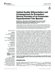 Thumbnail de Habitat quality differentiation and consequences for ecosystem service provision of an amazonian hyperdominant tree species.