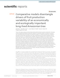Thumbnail de Comparative models disentangle drivers of fruit production variability of an economically and ecologically important long-lived Amazonian tree.