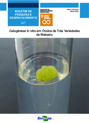 Thumbnail de Calogênese in vitro em óvulos de três variedades de meloeiro.