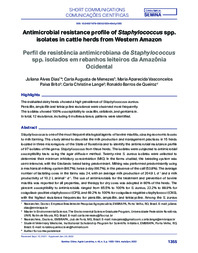 Thumbnail de Antimicrobial resistance profile of Staphylococcus spp. isolates in cattle herds from Western Amazon.