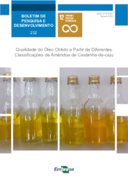 Thumbnail de Qualidade do óleo obtido a partir de diferentes classificações de amêndoa de castanha-de-caju.
