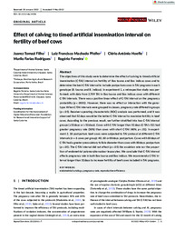 Thumbnail de Effect of calving to timed artificial insemination interval on fertility of beef cows.