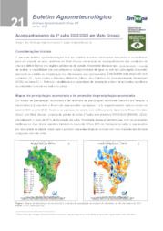 Thumbnail de Boletim Agrometeorológico: acompanhamento da 2ª safra 2022/2023 em Mato Grosso.