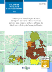 Thumbnail de Critério para classificação de risco de regiões do Alerta Fitossanitário do psilídeo-dos-citros no cinturão citrícola de São Paulo e Triângulo/Sudoeste Mineiro.