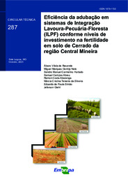 Thumbnail de Eficiência da adubação em sistemas de Integração Lavoura-Pecuária-Floresta (ILPF) conforme níveis de investimento na fertilidade em solo de Cerrado da região Central Mineira.