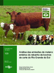 Thumbnail de Análise das emissões de metano entérico do rebanho de bovinos de corte do Rio Grande do Sul.