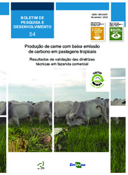 Thumbnail de Produção de carne com baixa emissão de carbono em pastagens tropicais: resultados de validação das diretrizes técnicas em fazenda comercial.