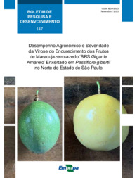 Thumbnail de Desempenho agronômico e severidade da virose do endurecimento dos frutos de maracujazeiro-azedo ‘BRS gigante amarelo’ enxertado em Passiflora gibertii no Norte do Estado de São Paulo.
