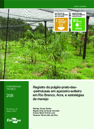 Thumbnail de Registro do pulgão-preto-das-palmáceas em açaizeiro-solteiro em Rio Branco, Acre, e estratégias de manejo.
