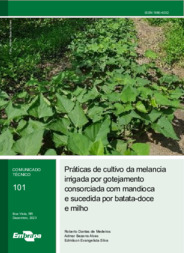 Thumbnail de Práticas de cultivo da melancia irrigada por gotejamento consorciada com mandioca e sucedida por batata-doce e milho.