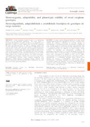 Thumbnail de Heterozygosity, adaptability, and phenotypic stability of sweet sorghum genotypes.
