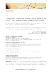 Thumbnail de Análise dos custos de produção das granjas de suíno e aves e aquicultura no estado do Paraná.