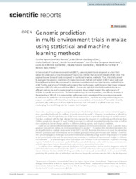 Thumbnail de Genomic prediction in multi-environment trials in maize using statistical and machine learning methods.