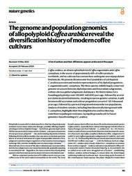 Thumbnail de The genome and population genomics of allopolyploid Coffea arabica reveal the diversification history of modern coffee cultivars.
