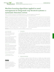 Thumbnail de Machine learning algorithms applied to weed management in integrated crop-livestock systems: a systematic literature review.