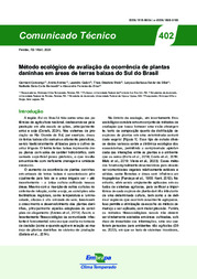 Thumbnail de Método ecológico de avaliação da ocorrência de plantas daninhas em áreas de terras baixas do Sul do Brasil.