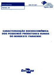 Thumbnail de Caracterização socioeconômica dos pequenos produtores rurais do Nordeste paraense.