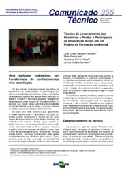 Thumbnail de Técnica de levantamento dos benefícios e perdas à participação de produtoras rurais em um projeto de formação ambiental.