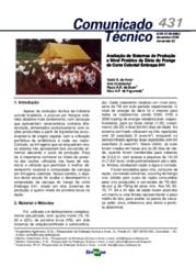 Thumbnail de Avaliação de sistemas de produção e nível protéico da dieta do frango de corte colonial Embrapa 041.