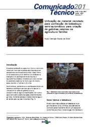Thumbnail de Utilização de material reciclado para confecção de bebedouro semi-automático para criação de galinhas caipiras na agricultura familiar.