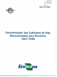 Thumbnail de Caracterizacao das cultivares de soja recomendadas para Rondonia 1997/1998.