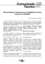 Thumbnail de Recomendações técnicas para a propagação de flores tropicais em Rondônia.