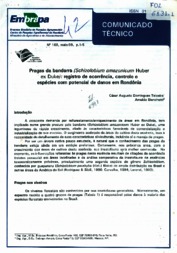 Thumbnail de Pragas da bandarra (Schizolobium amazonicum Huber ex Duke): registro de ocorrência, controle e espécies com potencial de danos em Rondônia.