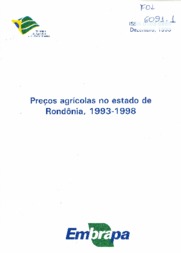 Thumbnail de Preços agrícolas no estado de Rondônia, 1993-1998.