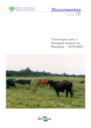 Thumbnail de Tecnologias para a produção animal em Rondônia - 1975/2001.