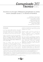 Thumbnail de Ocorrência da ferrugem (Phakopsora jatrophicola) em pinhão manso (Jatropha curcas L.) no Estado de Rondônia.