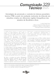 Thumbnail de Estratégias de prevenção e controle da tristeza parasitária bovina (TPB) a partir da avaliação molecular da infecção em rebanhos criados em diferentes regiões fisiográficas dos Estados de Rondônia e Acre.