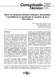 Thumbnail de Danos de Rizopertha dominica (Coleoptera, Bostrichidae) e sua influência na germinação de sementes de arroz Oriza sativa L.