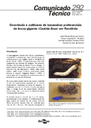 Thumbnail de Ocorrência e cultivares de bananeiras preferenciais da broca-gigante (Castnia licus) em Rondônia.